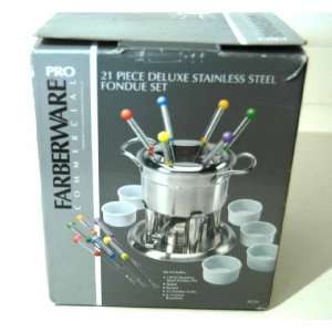   21 Piece Deluxe Stainless Steel Fondue Set