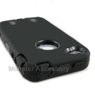 Black Double Layer Hard Case Cover For Apple iPhone 4S NEW  