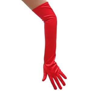  Red Satin Gloves (Opera Length) ~ Great for Formal 