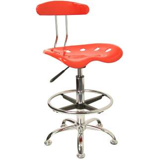DRAFTING CHAIR STOOL TRACTOR SEAT RED DRAWING OFFICE HOME BAR KITCHEN 
