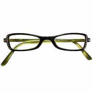 ICU Eyewear Reading Glasses Lifted Rectangle Frame w/Rhinestones in 