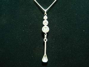 Swarovski Crystal & Sterling Silver Lacrosse Necklace, Clear Crystal 