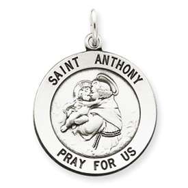  Silver St Saint St. Anthony Medal Pendant 18mm Dime Size Charm Medium