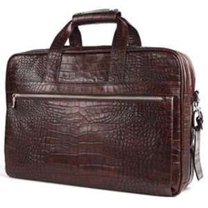  Bosca Kings Creek Collection Croco Leather Stringer Bag 