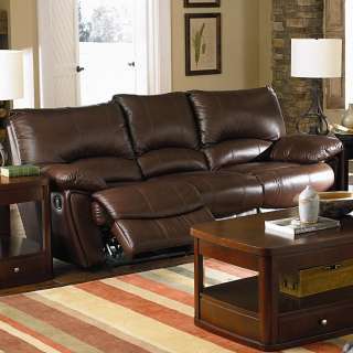 Pcs Clifford Brown Leather Double Reclining Sofa and Love Seat
