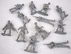 Lot of 12 Vintage MPC Metallic Gray Plastic Army Men Toy Soldiers