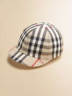   review the essential cap in classic burberry checks in cool woven