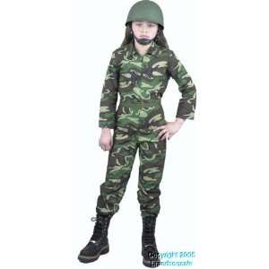  Childs GI Army Girl Costume (Size:Large 10 12): Toys 