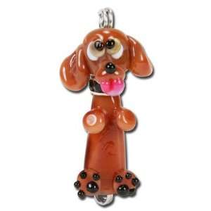   Handmade Brown Dog Lampwork Bead Set Arts, Crafts & Sewing
