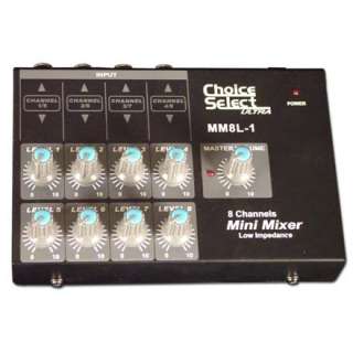 Channel Mini Mixer   8 Line/in 1/4 inch jack inputs