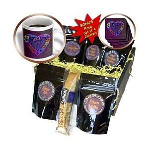   Hearts and Pansy Flowers with Bow   Coffee Gift Baskets   Coffee Gift