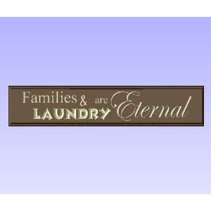Decorative Wood Sign Plaque Wall Decor with Quote Families & Laundry 
