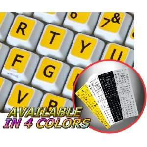   KEYBOARD STICKERS (UPPER CASE) ON YELLOW BACKGROUND FOR DESKTOP