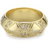 House of Harlow 1960 14k Yellow Gold Plated Pave Thick Stack Ring 