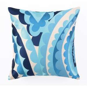  Trina Turk Vivacious Embroidered Blue Pillow