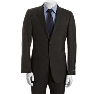 CHARCOAL WOOL PINSTRIPE SUIT