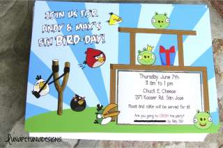Angry Birds . Birthday Party Invitation . Printable . Pigs . U Print 