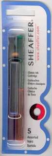 Pk/5 Sheaffer Skrip Fountain Pen Ink Cartridges, Assorted Colors 