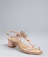 Christian Dior pale rose patent leather flower detail sandals style 