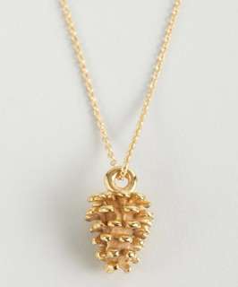 Soixante Neuf gold pinecone charm necklace  