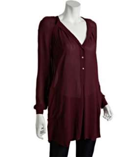 style #318655501 bordeaux Jones long sleeve tunic length blouse