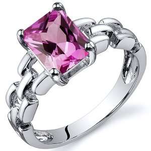 Chain Link Design 2.00 carats Pink Sapphire Engagement 