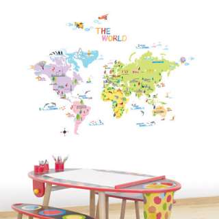 THE WORLD MAP WALL DECAL REMOVABLE DECOR STICKERS 119  