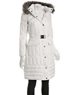 Miss Sixty white quilted belted hooded parka  