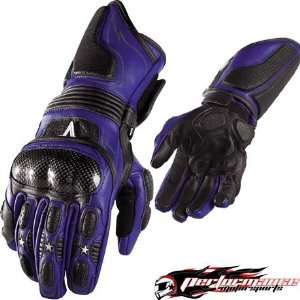  Icon Womens Merc Long Gloves   Medium/Blue Automotive