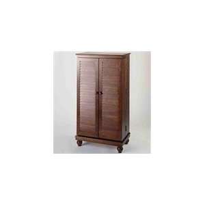   Merlot Mission Style Louvered Door Multimedia Cabinet: Home & Kitchen