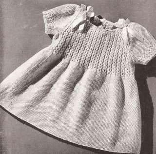 VNTG Knitting PATTERN Toddler Coat Hat Dress Smocking  