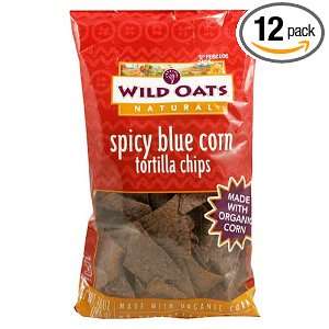 Wild Oats Natural Blue Corn Tortilla Chips, Spicy, 10 Ounce Bags (Pack 