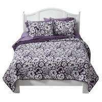 Springmaid Pergola Quilt Plum KING Purple Floral Bedspread Comforter 