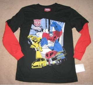TRANSFORMERS Animated L/S Navy/Red Tee Shirt NWT 6/7  