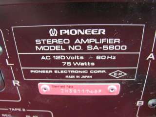 You are viewing a used Pioneer SA 5800 Stereo Amplifier