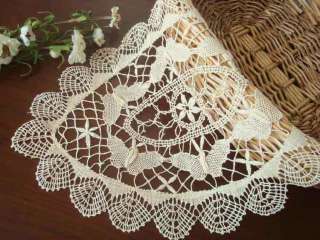 Unique Handmade bobbin lace Oval Doily/Placemat  
