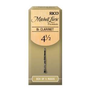  Mitchell Lurie Premium Bb Clarinet Reeds, Strength 4.5, 5 