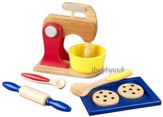 Kidkraft Kids Play Kitchen Wooden Mixer Baking Set Red  