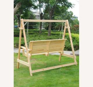 Wood Handmade Porch Swing Garden Hanging Chair W/Hanging Chain 
