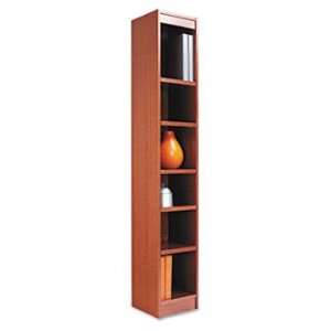  New   Narrow Profile Bookcase, Wood Veneer, 6 Shelf, 12w x 