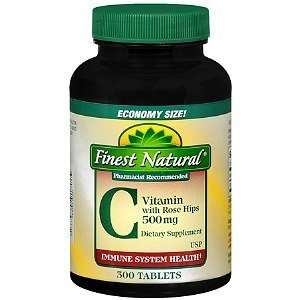  Finest Natural Vitamin C With Rose Hips 500mg Tablets, 300 