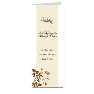    90 Wedding Programs   Rose Orange & Coco Creme