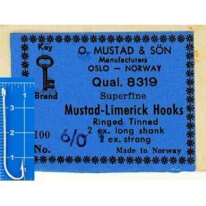  Mustad Fishing Hooks   Limerick 8319 Size 6/0 Qty 100 