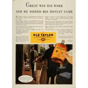  1936 Ad Old Taylor Whisky James A. M. Whistler Painter 