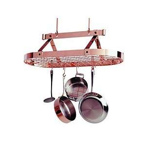   Enclume 36 in. Premier Oval Pot Rack with Grid, Copper