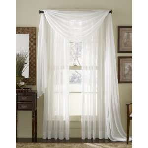  84 Long Sheer Curtain Panel   White: Home & Kitchen