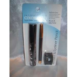   Colormates Mascara & Eyeliner Pencil (Black/Brown) + Sharpener Beauty