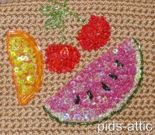 New Fruity Sequined SAK Crochet Handbag Purse  NWT  