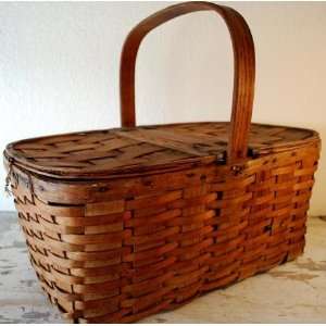  Early Antique Picnic Basket 