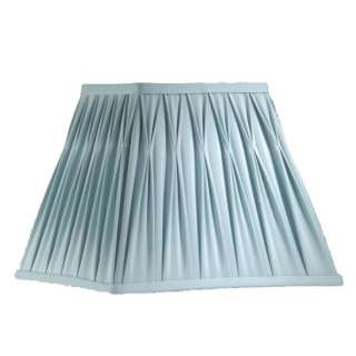 NEW 12 in. Wide Square Lamp Shade, Duck Egg Blue, Faux Silk Fabric 